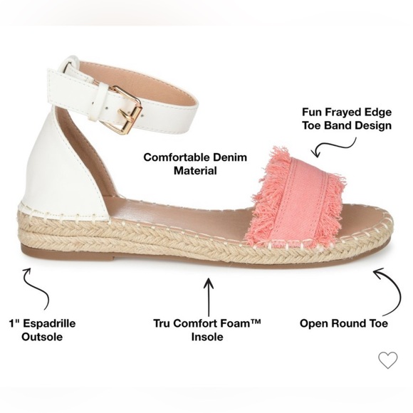 Journee Collection Tristeen Espadrille Sliver Wedge Sandals Pink,Size 6.5 NIB - Picture 1 of 15